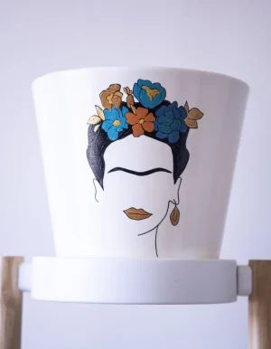 Frida Kahlo plant pot floral L