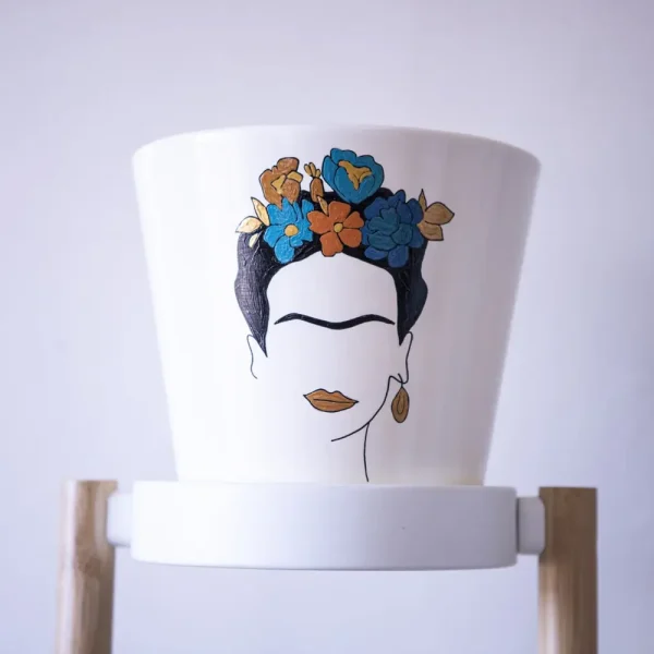 Frida Kahlo plant pot floral L