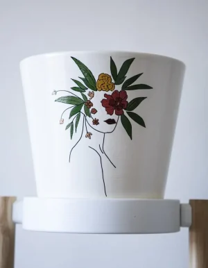 Green Floral Plant Pot bartho