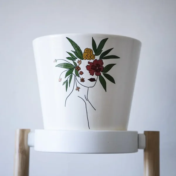 Green Floral Plant Pot bartho