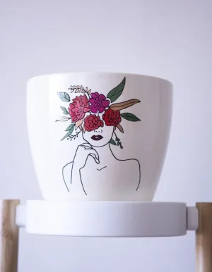 Pink Red Floral Plant Pot bartho