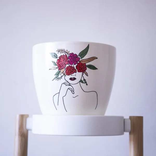 Pink Red Floral Plant Pot bartho