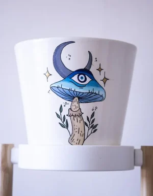 Blue Mushroom Plant pot bartho