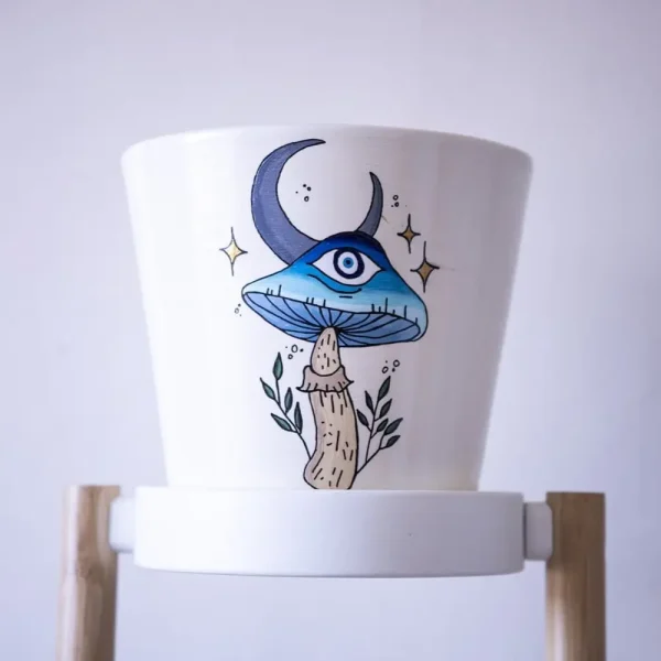 Blue Mushroom Plant pot bartho